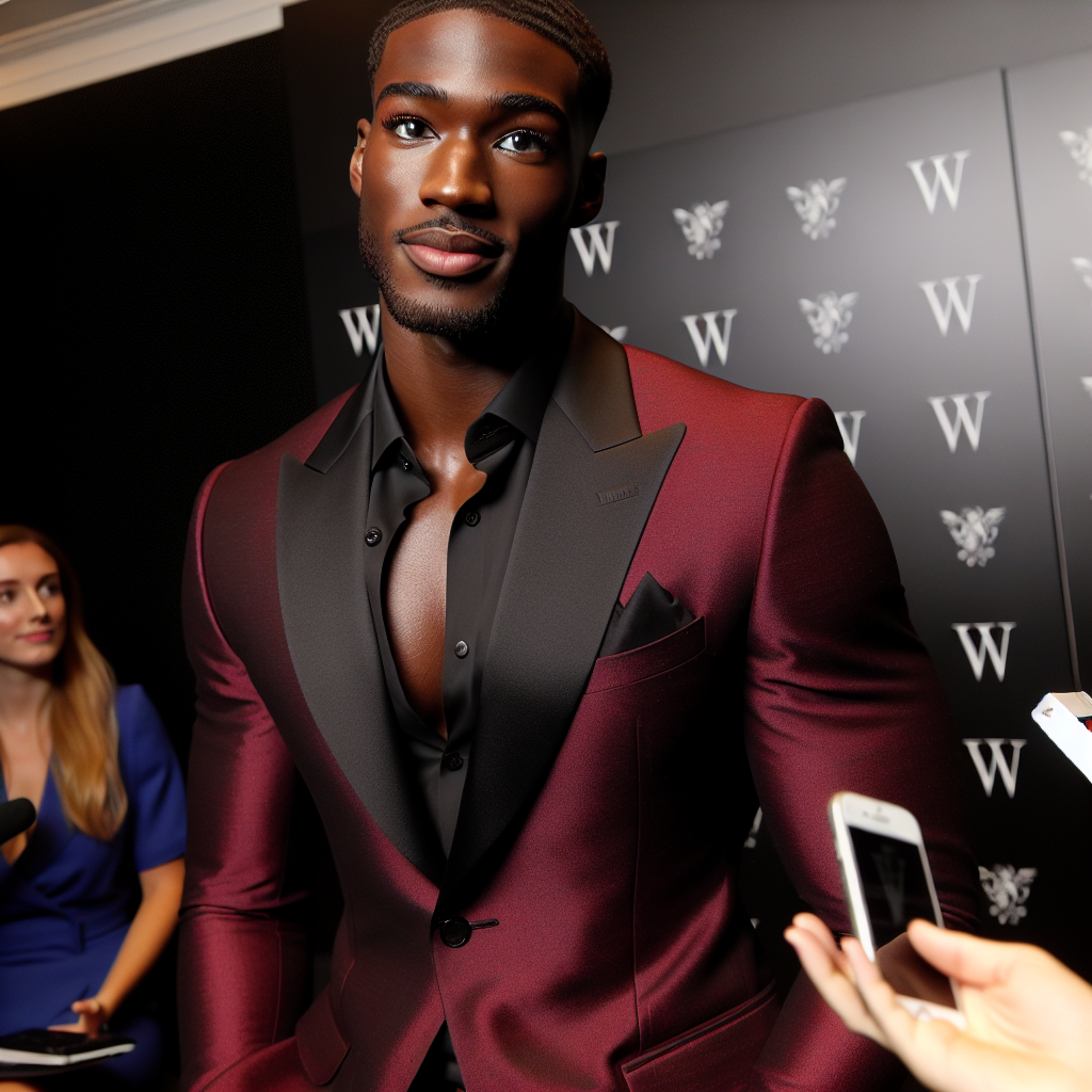 Morris Chestnut Stuns in Maroon Gregoire By Paris Suit During Press Event